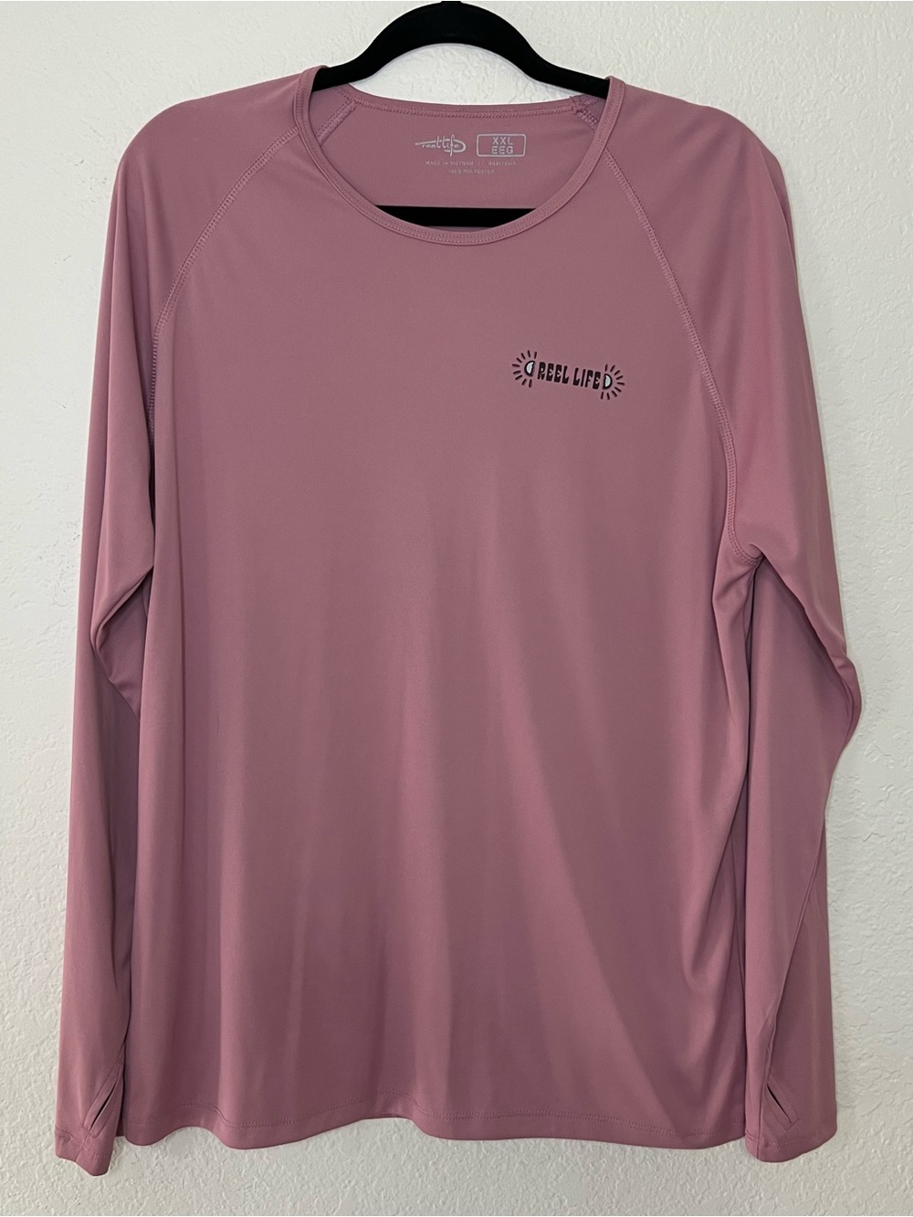 Reel Life Long Sleeve UV T-Shirt Women's Size XXL Purple Dusty Rose Fishing